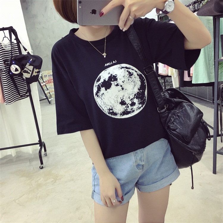 Summer-New-Personality-Planet-Earth-Printed-Loose-T-Shirts-Women-Slim-Leisure-Short-Sleeve-White-T-s-32792845664