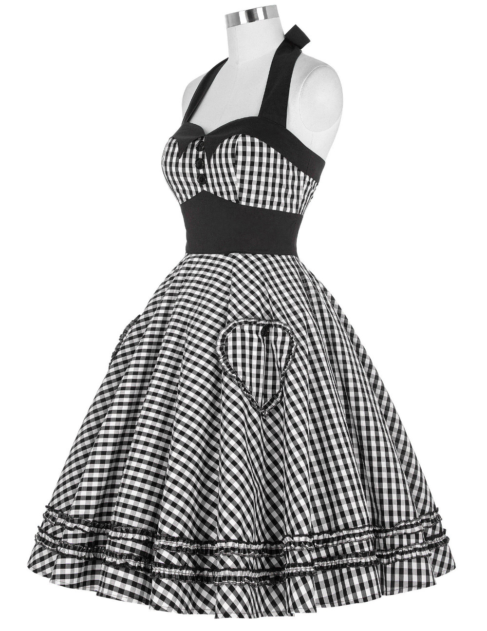 Summer-Style-Women-Dress-2016-Plus-Size-Audrey-Hepburn-Gowns-Plaid-Robe-5039s-60s-Vintage-Rockabilly-32620157219