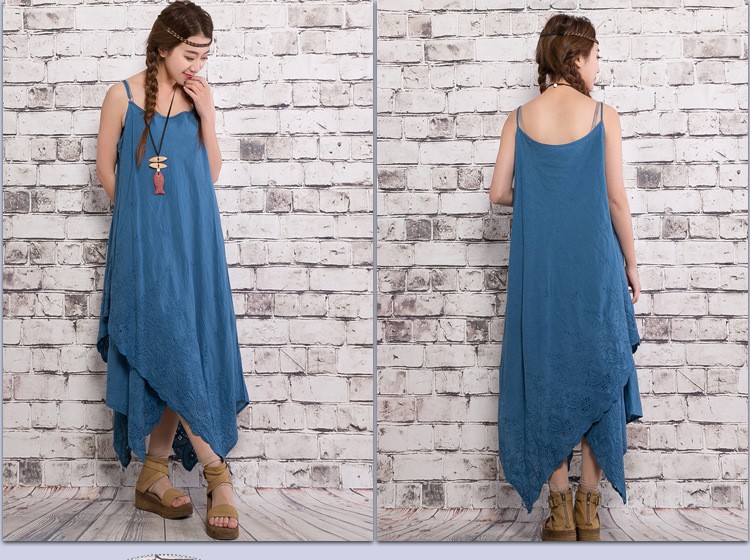 Summer-Women-Asymmetrical-Strap-Dress-Chinese-Style-Cotton-Linen-Embroidery-Vintage-Retro-Mori-Girl--32788311573