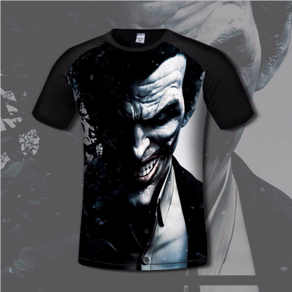Super-Hero-Men39s-Cotton-T-shirt-Comfortable-Anime-Joker-amp-Batman-3D-Print-T-shirts-Casual-gamer-C-32791324586