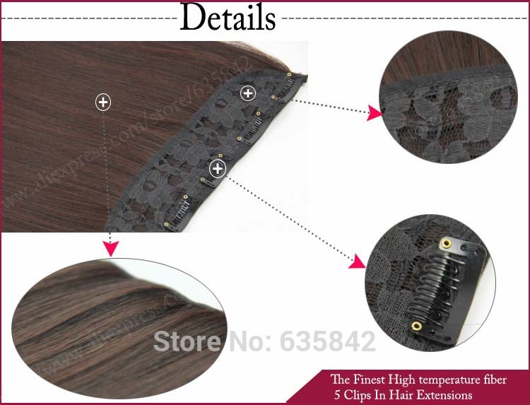Synthetic-Hair-Clip-in-Hair-Extensions-for-Braids-5Clips-One-piece-Straight-24quot-60cm-120g-Black-B-1725394534
