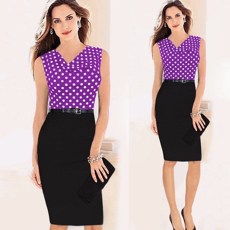 T39O-Elegant-Women-Polka-Dot-Purple-Blue-Patchwork-Sleeveless-Vintage-Dresses-Office-Lady-Work-Busin-32763272200