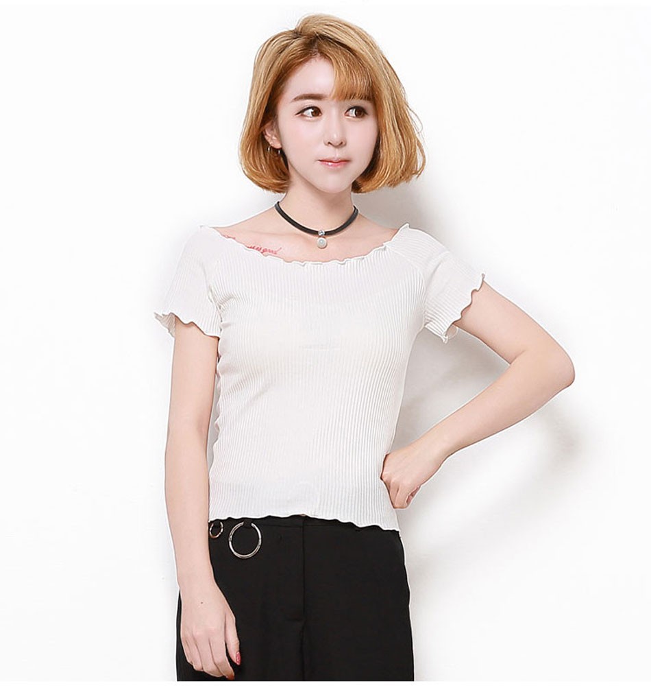 TRYNNA-Women-Summer-Basic-T-Shirt-Ruffles-Off-Shoulder-Collar-Candy-Color-Casual-Tee-32789843375
