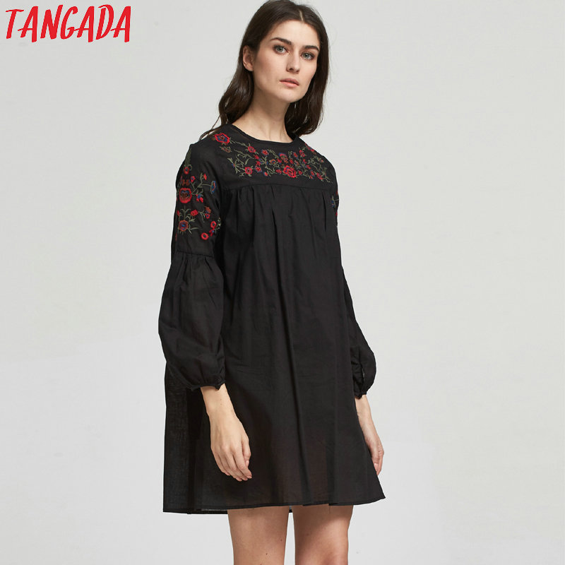 Tangada-Fashion-Korean-2017-Women-Floral-Embroidery-Back-Button-Dresses-O-Neck-Long-Sleeve-Loose-Coz-32764963399