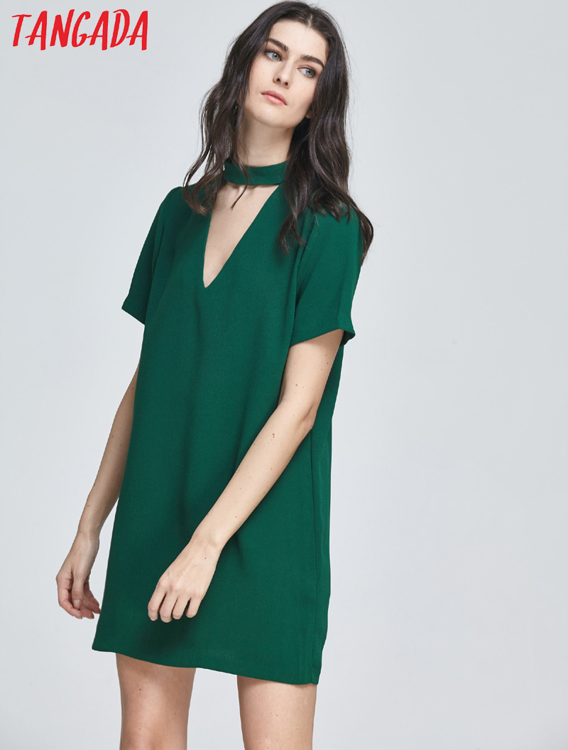 Tangada-Fashion-Summer-Women-Vintage-Green-Chiffon-Straight-Dresses-Short-Sleeve-Halter-Neck-Sexy-Ca-32749314166