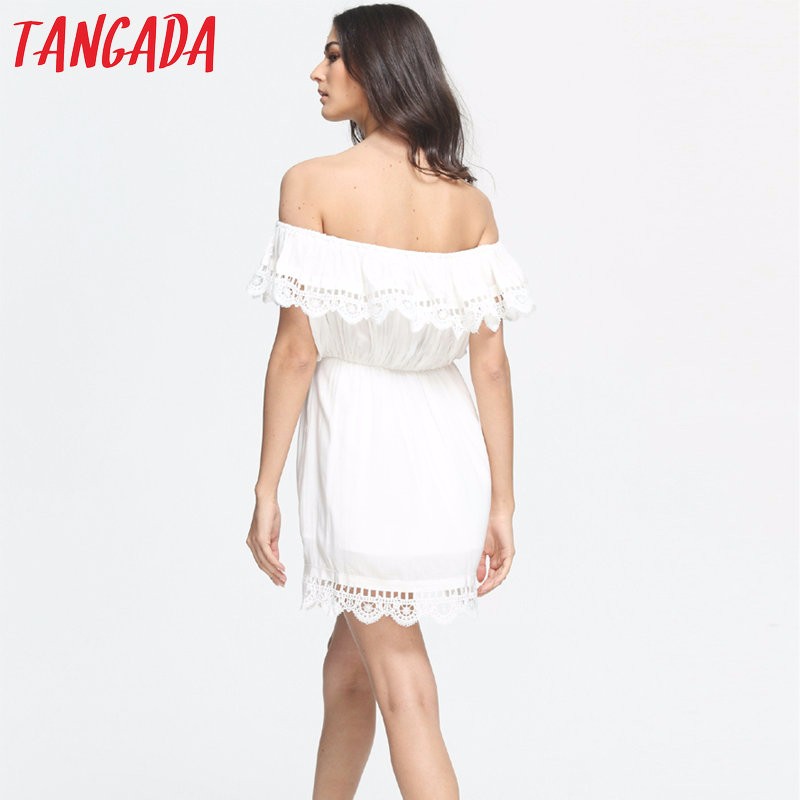 Tangada-Fashion-women-Elegant-Vintage-sweet-lace-white-Dress-stylish-sexy-slash-neck-casual-slim-bea-32286189750