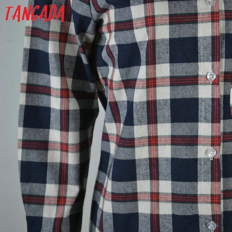 Tangada-Women-Dress-Fashion-Autumn-Cotton-Plaid-Print-Front-Back-Buttons-Pocket-Long-Sleeve-Turn-dow-32441180622