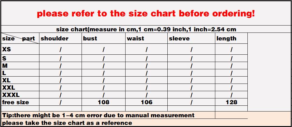 Vie Riche Size Chart