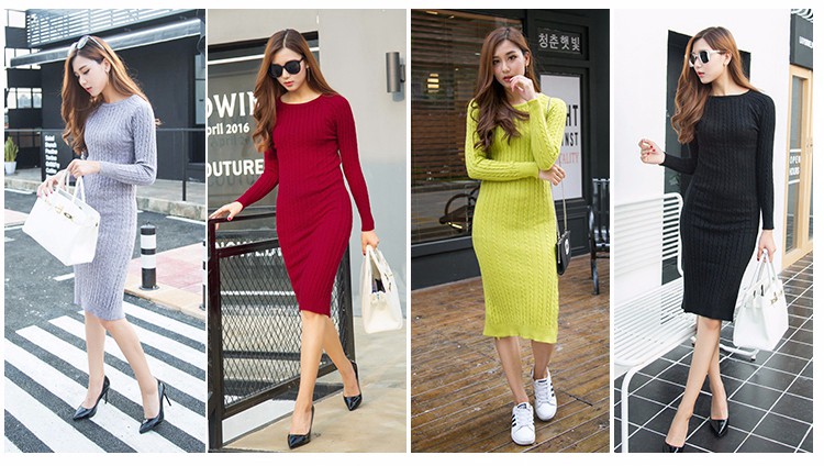 TingYiLi-Winter-Sweater-Dress-Wine-Red-Grey-Lemon-Green-Black-Long-Sleeve-Midi-Dress-Elegant-Sexy-Sp-32492064845