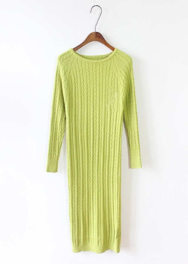 TingYiLi-Winter-Sweater-Dress-Wine-Red-Grey-Lemon-Green-Black-Long-Sleeve-Midi-Dress-Elegant-Sexy-Sp-32492064845