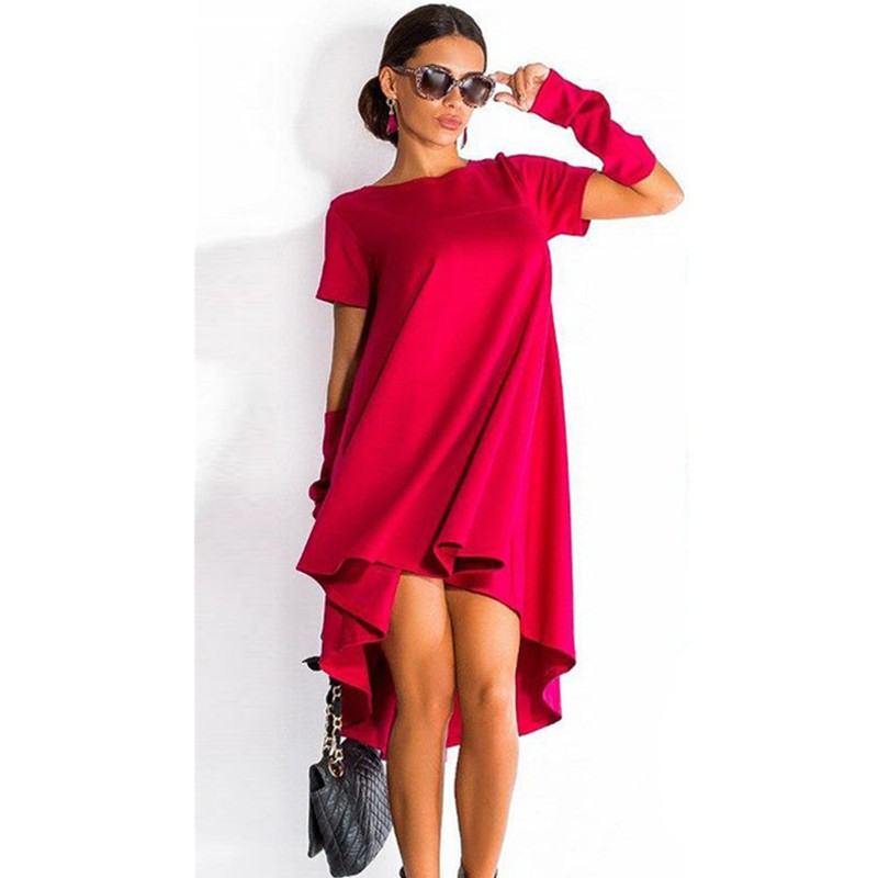 Top-Hot-Fashion-O-neck-Casual-Clothing-Women-Dress-Short-Sleeve-Loose-Dress-Women-Asymmetrical-Bodyc-32724710382