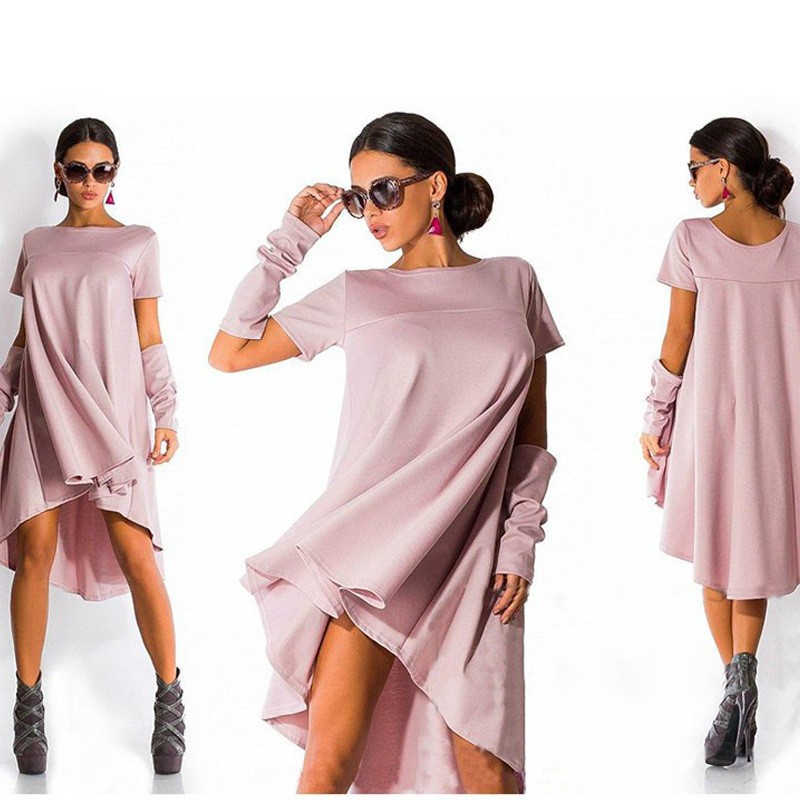 Top-Hot-Fashion-O-neck-Casual-Clothing-Women-Dress-Short-Sleeve-Loose-Dress-Women-Asymmetrical-Bodyc-32724710382