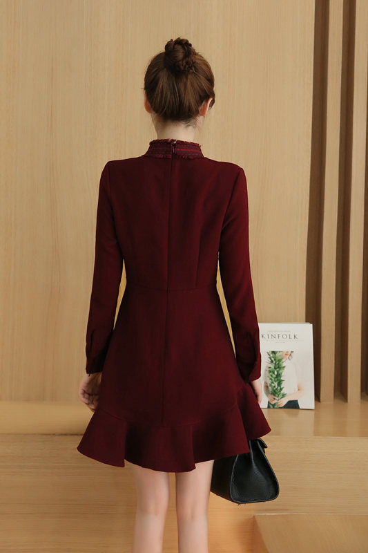 Top-qulity-2016-autumn-Korean-vintage-high-waist-Wine-red-women-Slim-dress-sexy-cute-office-chiffon--32747771522