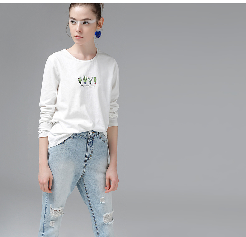 Toyouth-T-Shirts-2017-Spring-Women-Cactus-Embroidery-Casual-Cotton-Long-Sleeve-Loose-O-Neck--Ladies--32793282329