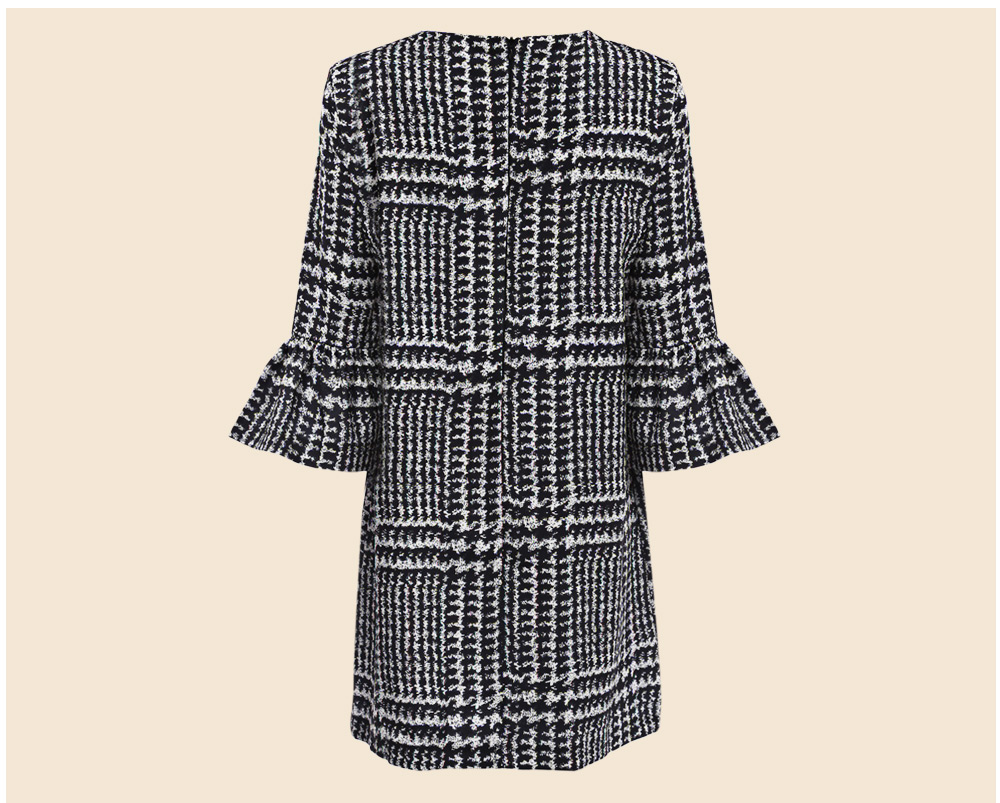 VESTLINDA-Women-Autumn-Dress-O-Neck-Flare-Sleeve-Houndstooth-Dress-Girls-Vestidos-Fashion-34-Length--32769983891