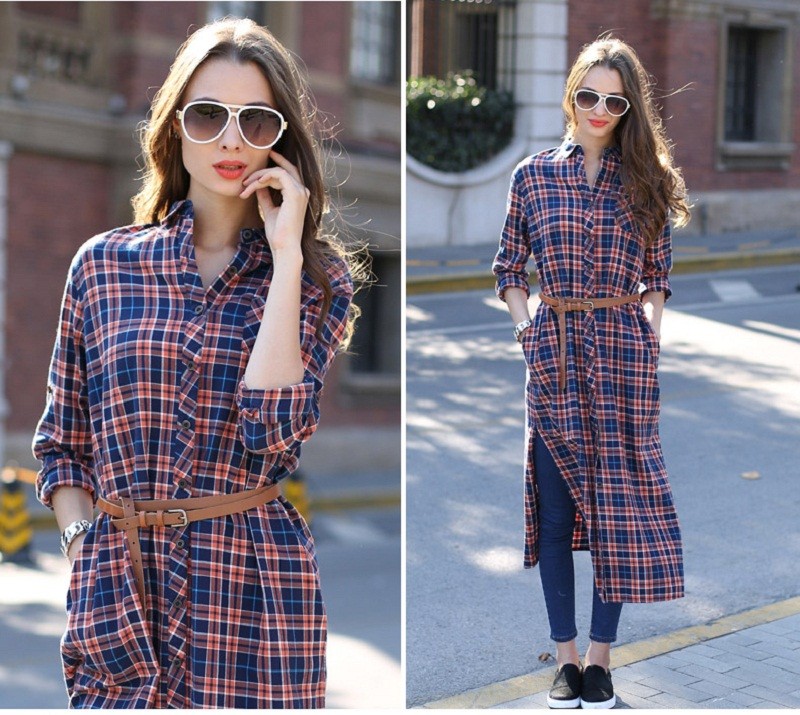 Veri-Gude-Long-Plaid-Shirt-Dress-Long-Sleeve-Women-Cotton-Long-Shirtdress-for-Autumn-Side-Slit-Women-32372877836