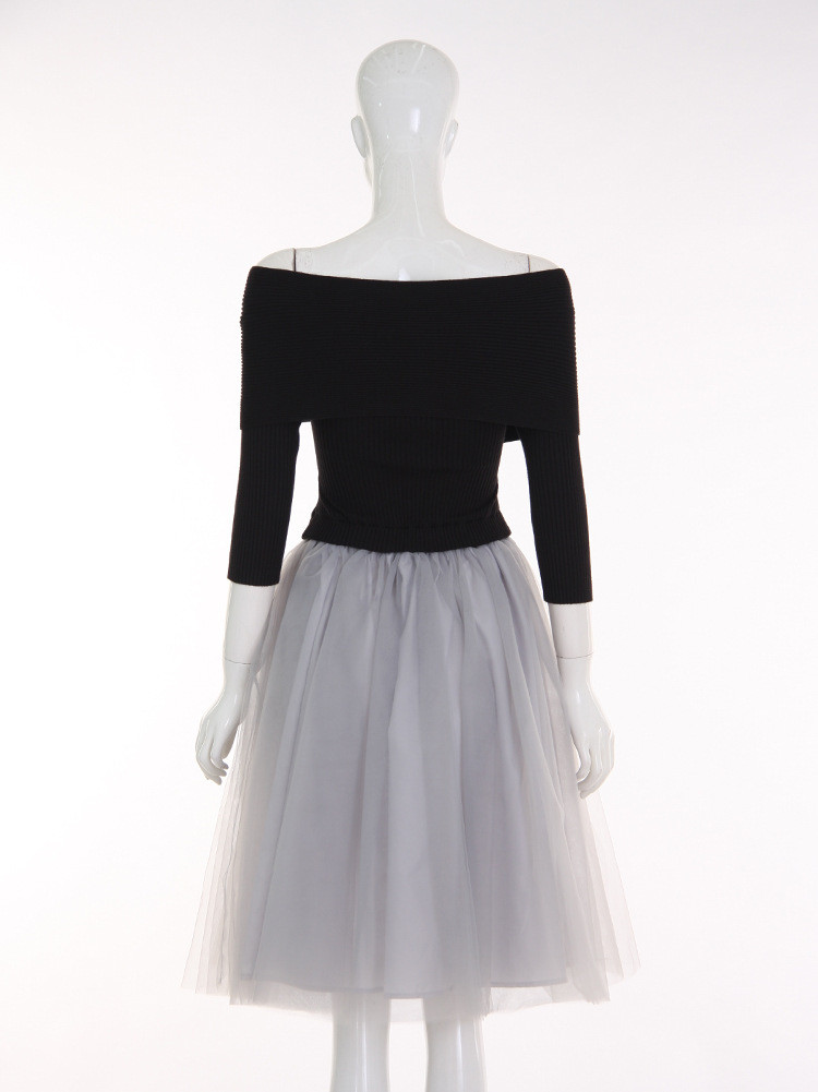 Vestidos-2015-Women-Autumn-Knitted-Tutu-Dress-Fashion-Collar-Strapless-Crossover-Splicing-Fake-Two-P-32470109116