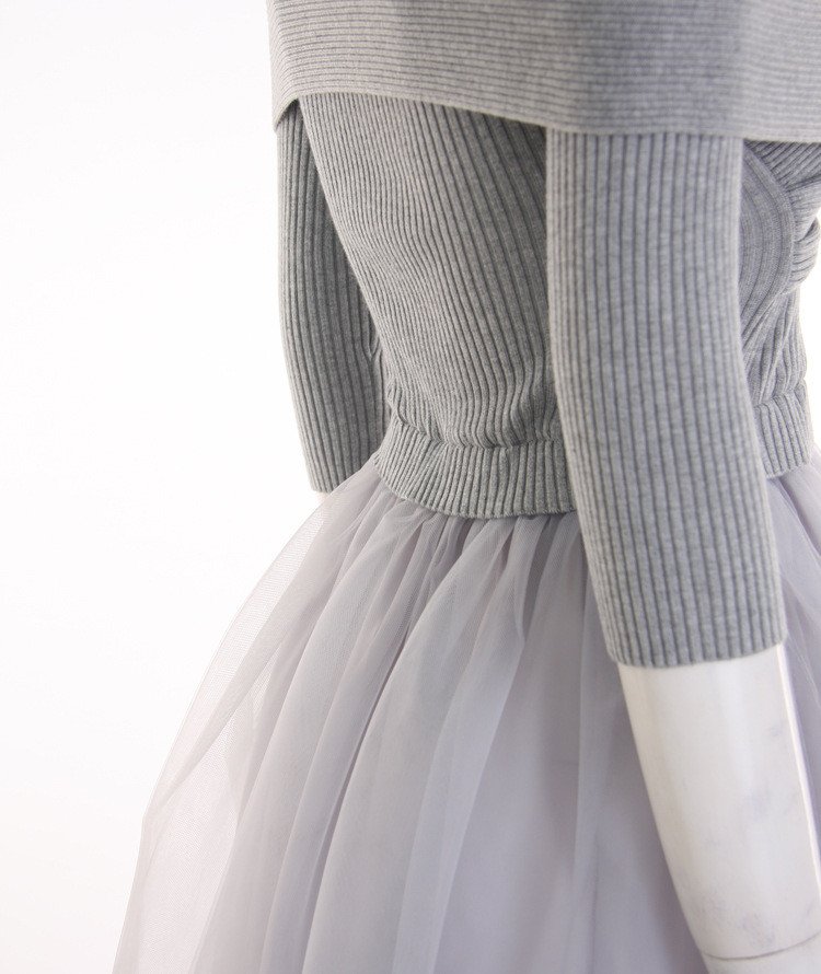 Vestidos-2015-Women-Autumn-Knitted-Tutu-Dress-Fashion-Collar-Strapless-Crossover-Splicing-Fake-Two-P-32470109116