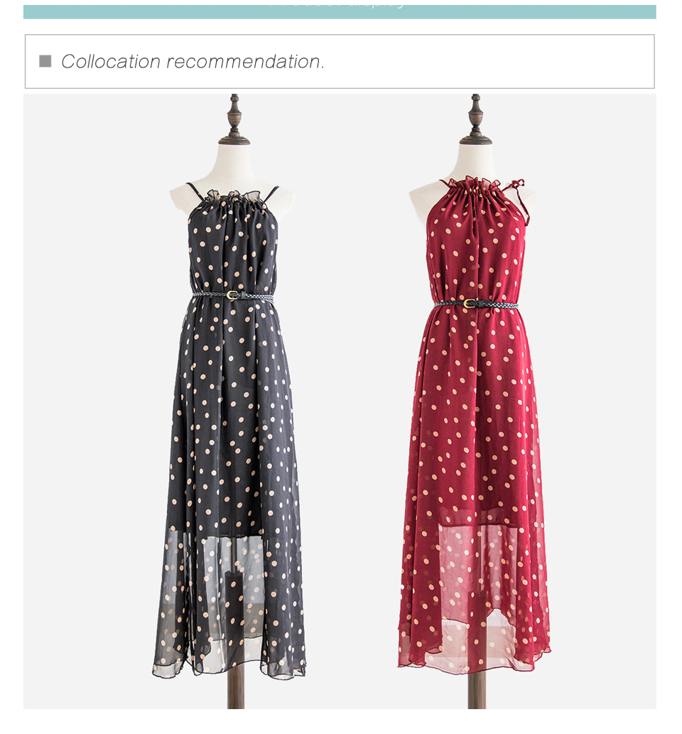 Vestidos-de-festa--Fashion-Women39s-Polka-Dots-Maxi-Dress-With-Belt-Long-Casual-Summer-Beach-Chiffon-32739570575