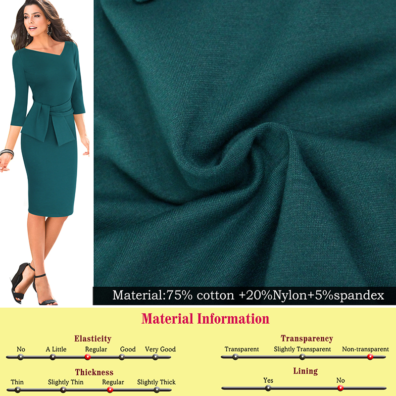 VfEmage-Womens-Asymmetric-Neck-Elegant-Belted-Tunic-Wear-to-Work-Office-Business-Bodycon-Stretch-Fit-32793189603