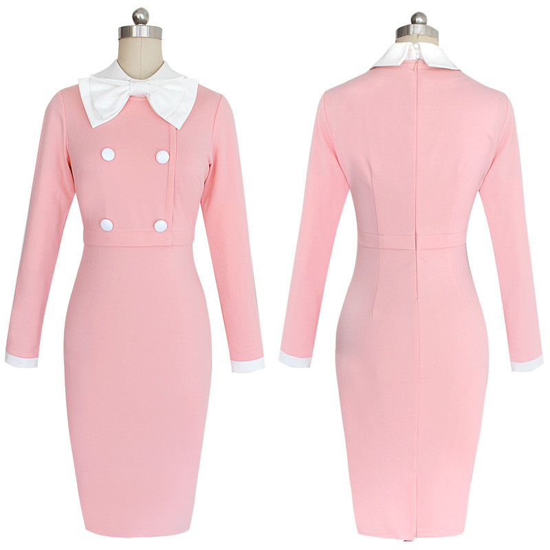 Vfemage-Womens-Elegant-Detachable-Bowknot-Collar-Button-Wear-to-Work-Office-Party-Sheath-Pencil-Fitt-32472638861