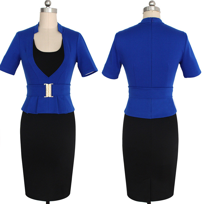 Vfemage-Womens-Elegant-Faux-Twinset-Peplum-Belted-Tunic-Wear-to-Work-office-Business-Casual-Bodycon--32611775659