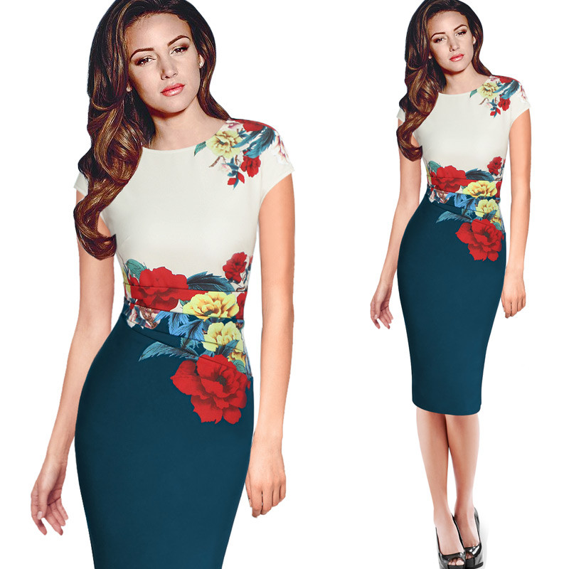 Vfemage-Womens-Elegant-Vintage-Flower-Floral-Print-Frill-Ruched-Charming-Casual-Party-Bodycon-Sheath-32668437499