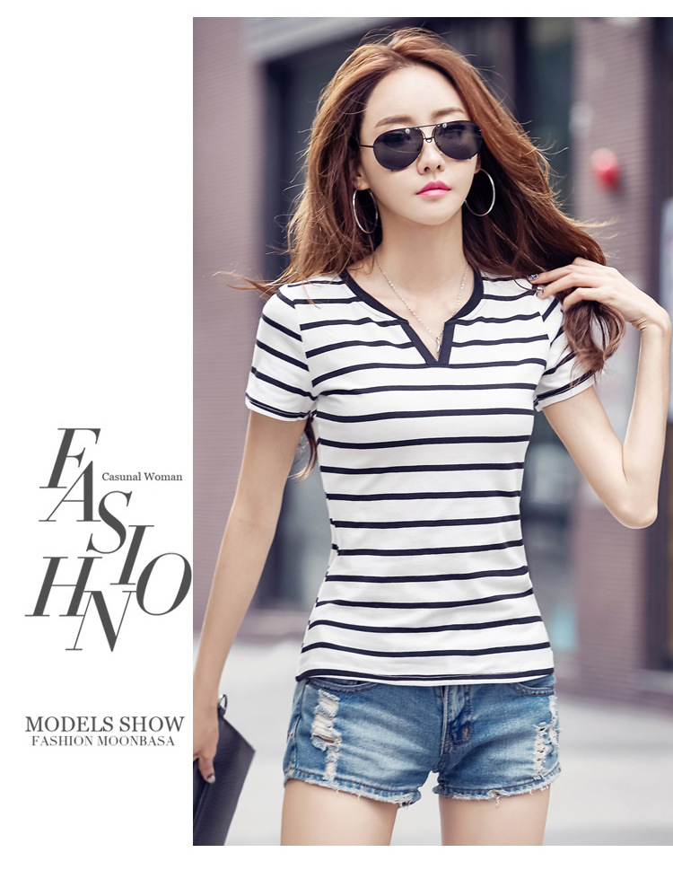 Volocean-Famous-Brand-2017-New-Summer-T-shirts-For-Women-Cotton-Korean-T-Shirt-Woman-Plus-Size-Strip-32795356116