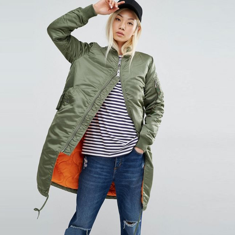 Winter-army-green-ladies-bomber-jacket-women39s-spring-jackets-female-padded-long-basic-coats-milita-32797053799