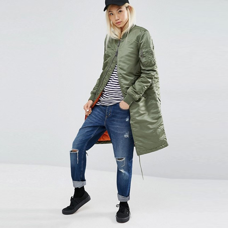 Winter-army-green-ladies-bomber-jacket-women39s-spring-jackets-female-padded-long-basic-coats-milita-32797053799
