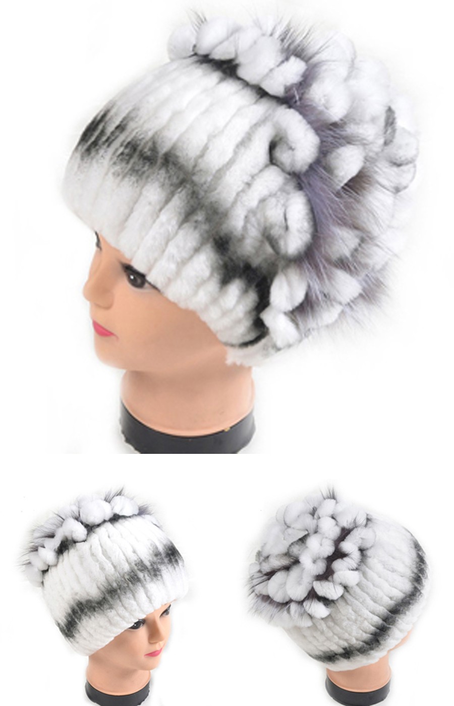 Winter-fur-hat-for-women-real-rex-rabbit-fur-hat-with-silver-fox-fur-flower-knitted-beanies-2017-new-32442364130