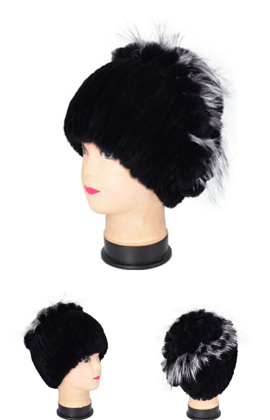 Winter-fur-hat-for-women-real-rex-rabbit-fur-hat-with-silver-fox-fur-flower-knitted-beanies-2017-new-32442364130