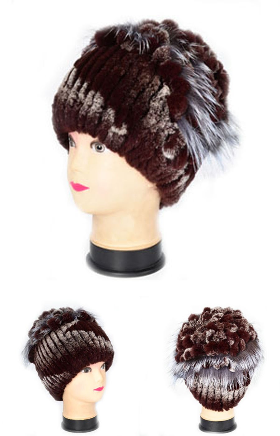 Winter-fur-hat-for-women-real-rex-rabbit-fur-hat-with-silver-fox-fur-flower-knitted-beanies-2017-new-32442364130