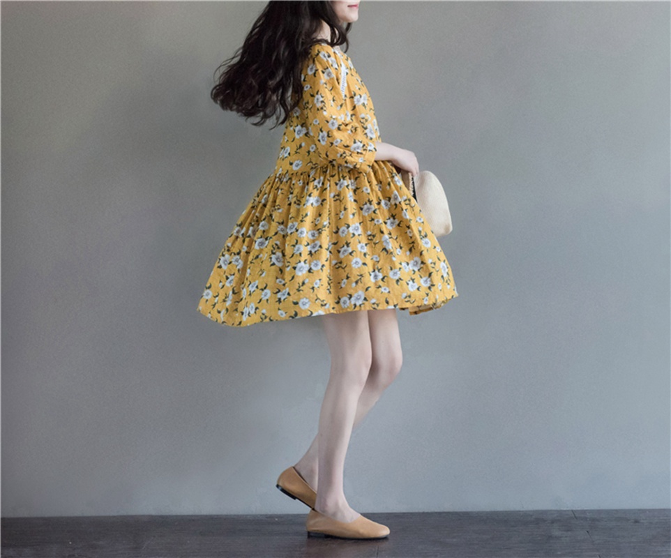 Woman-Dress-Spring-Dresses-Long-Sleeve-Blue-Yellow-Floral-Dress-O-Neck-High-Waist-Mori-Gril-Lolita-D-32790345875