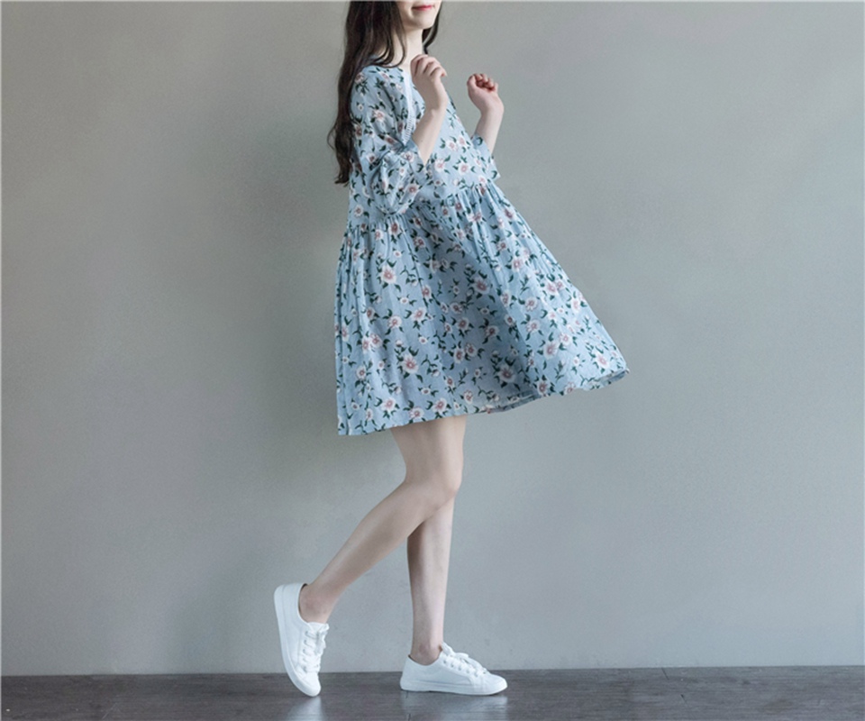 Woman-Dress-Spring-Dresses-Long-Sleeve-Blue-Yellow-Floral-Dress-O-Neck-High-Waist-Mori-Gril-Lolita-D-32790345875