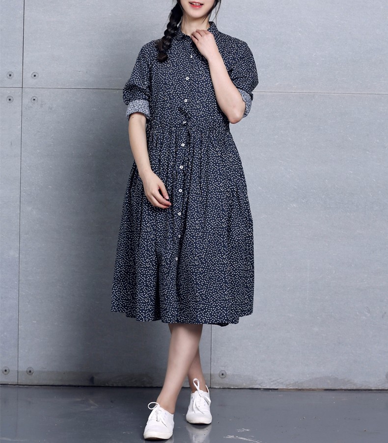 Women-Dress-Cotton-Linen-Dot-Print-Long-Sleeve-Dress-Blue-Color-Turn-Down-Collar-Plus-Size-Women-Clo-32704797495