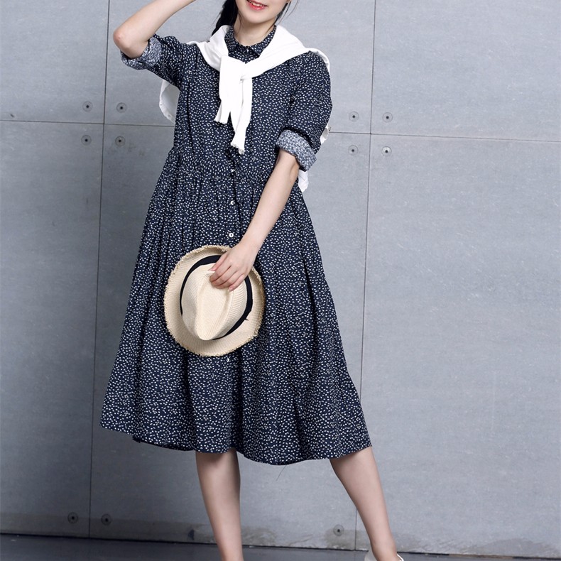 Women-Dress-Cotton-Linen-Dot-Print-Long-Sleeve-Dress-Blue-Color-Turn-Down-Collar-Plus-Size-Women-Clo-32704797495