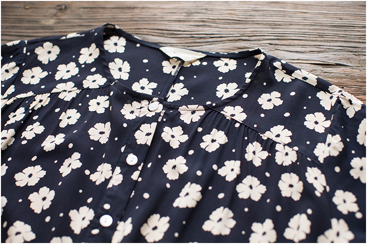 Women-Dress-Loose-Floral-Print-Three-Quarter-Sleeve-Expansion-Bottom-Spring-Dress-Size-S-2XL-32539892373