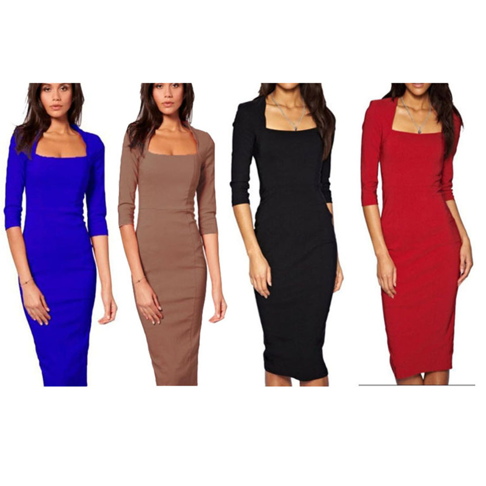 Women-Dresses-Hot-Sale-New-Fashion-Half-Sleeve-Knee-length-Bodycon-Pencil-Party-Dresses-Size-S-M-L-X-32219484565