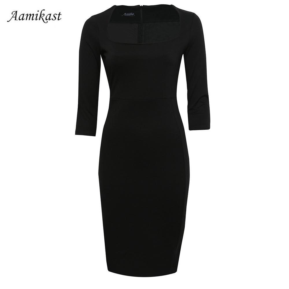 Women-Dresses-Hot-Sale-New-Fashion-Half-Sleeve-Knee-length-Bodycon-Pencil-Party-Dresses-Size-S-M-L-X-32219484565