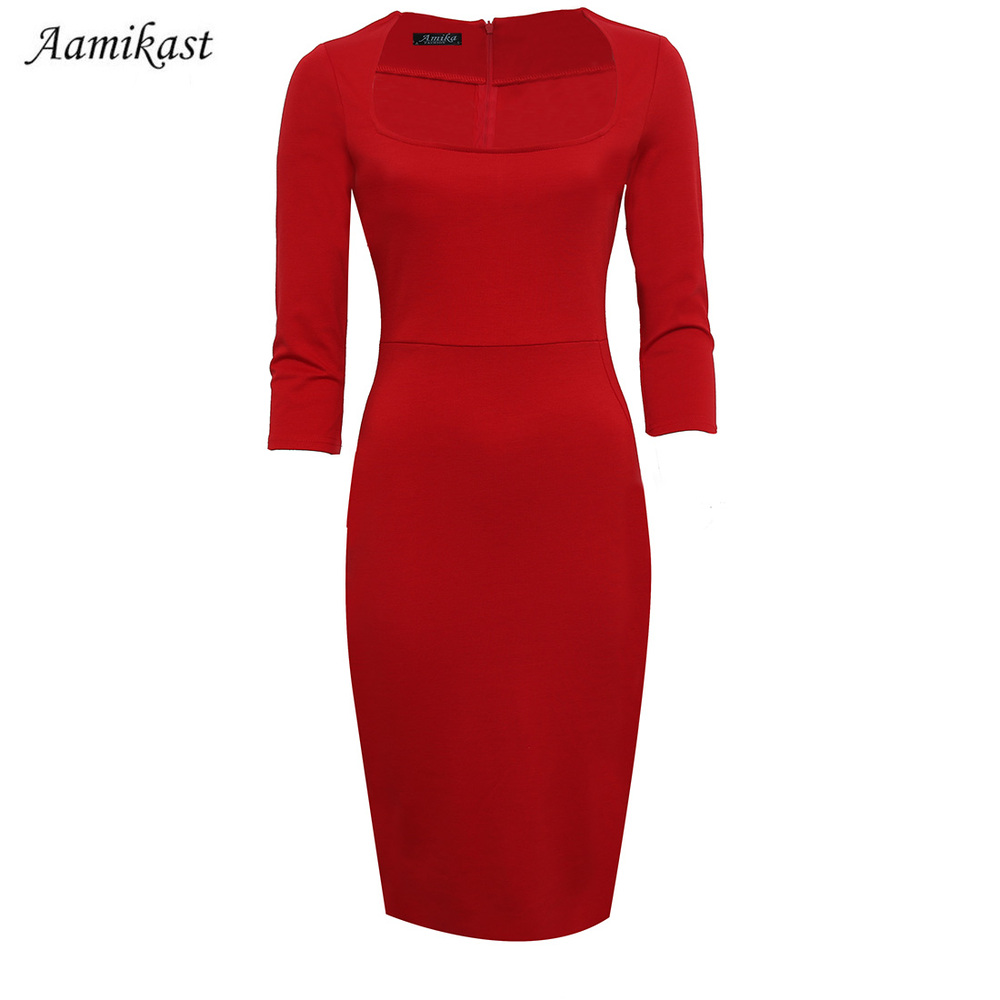 Women-Dresses-Hot-Sale-New-Fashion-Half-Sleeve-Knee-length-Bodycon-Pencil-Party-Dresses-Size-S-M-L-X-32219484565