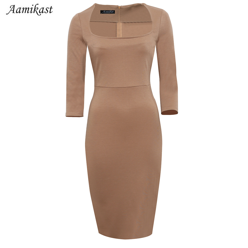 Women-Dresses-Hot-Sale-New-Fashion-Half-Sleeve-Knee-length-Bodycon-Pencil-Party-Dresses-Size-S-M-L-X-32219484565