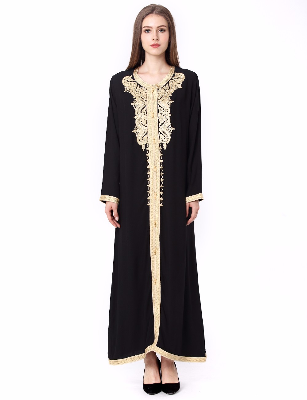 Women-Maxi-Long-sleeve-long-Dress-embroidery-moroccan-Kaftan-Caftan-Jilbab-Islamic-abaya-Muslim-Turk-32763717837