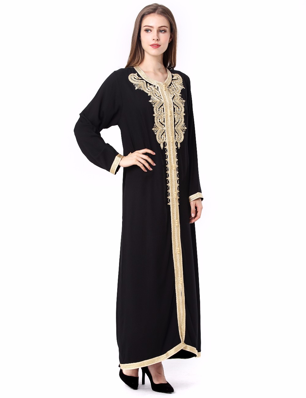 Women-Maxi-Long-sleeve-long-Dress-embroidery-moroccan-Kaftan-Caftan-Jilbab-Islamic-abaya-Muslim-Turk-32763717837