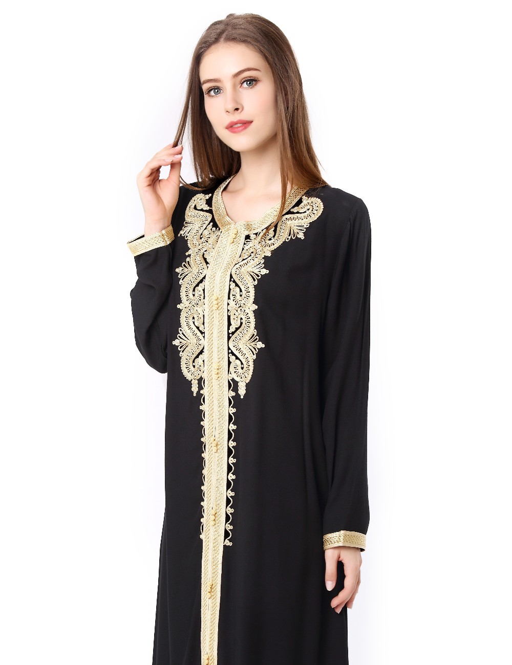 Women-Maxi-Long-sleeve-long-Dress-embroidery-moroccan-Kaftan-Caftan-Jilbab-Islamic-abaya-Muslim-Turk-32763717837