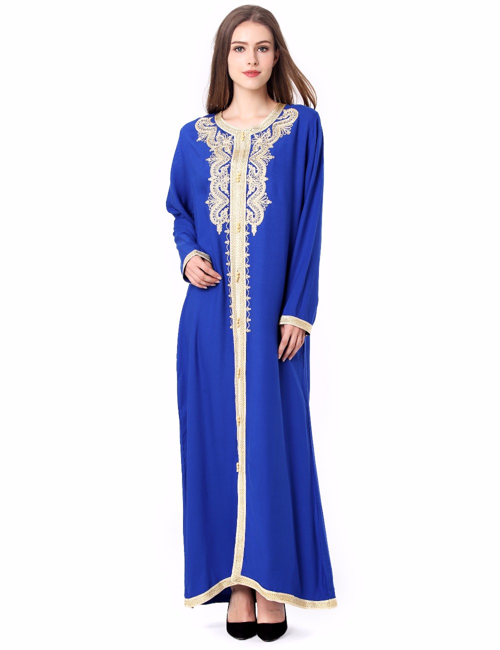 Women-Maxi-Long-sleeve-long-Dress-embroidery-moroccan-Kaftan-Caftan-Jilbab-Islamic-abaya-Muslim-Turk-32763717837