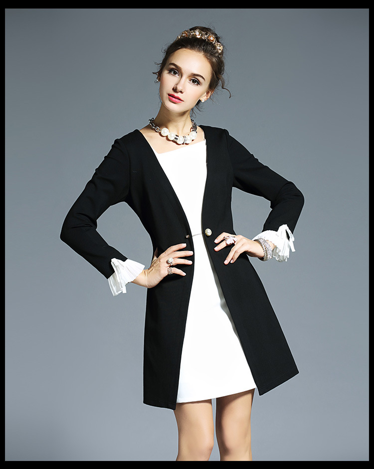 Women-Plus-Size-Black-White-Pieced-Contrast-Wear-To-Work-Dress-With-Pin-Brooch-l-4xl-5xl-32748815587