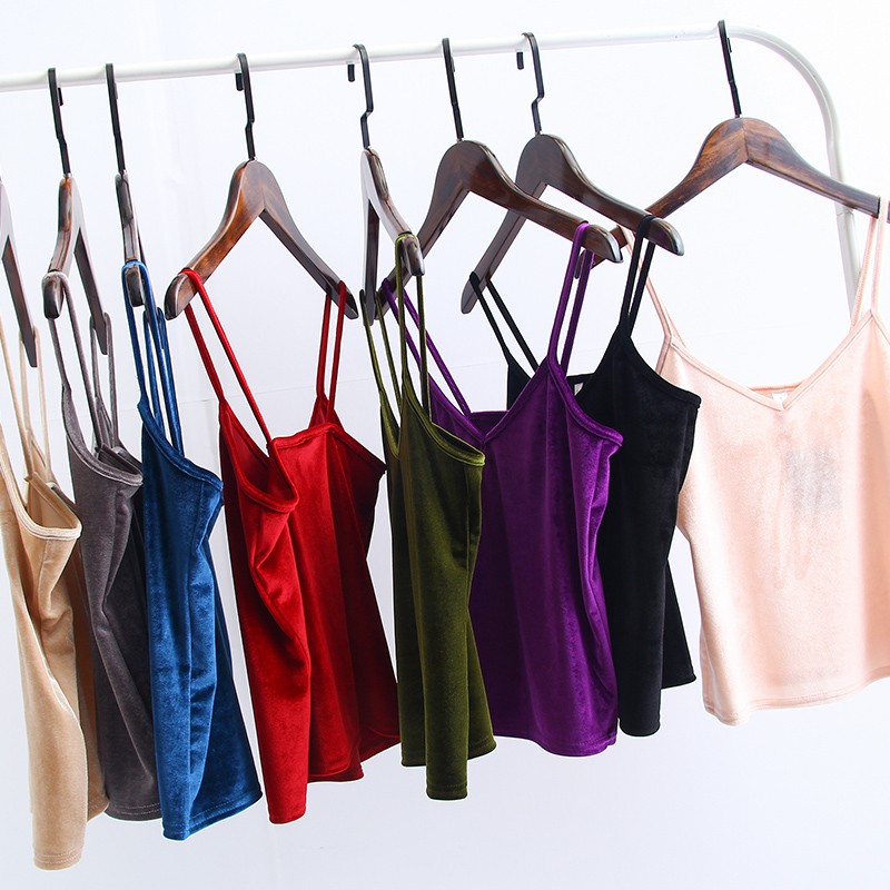 Women-Sexy-Deep-V-neck-Spaghetti-Strap-Velvet-Camis-Chic-Lady-Hollow-Back-Basic-Camisole-Tops-Vest-32761317303