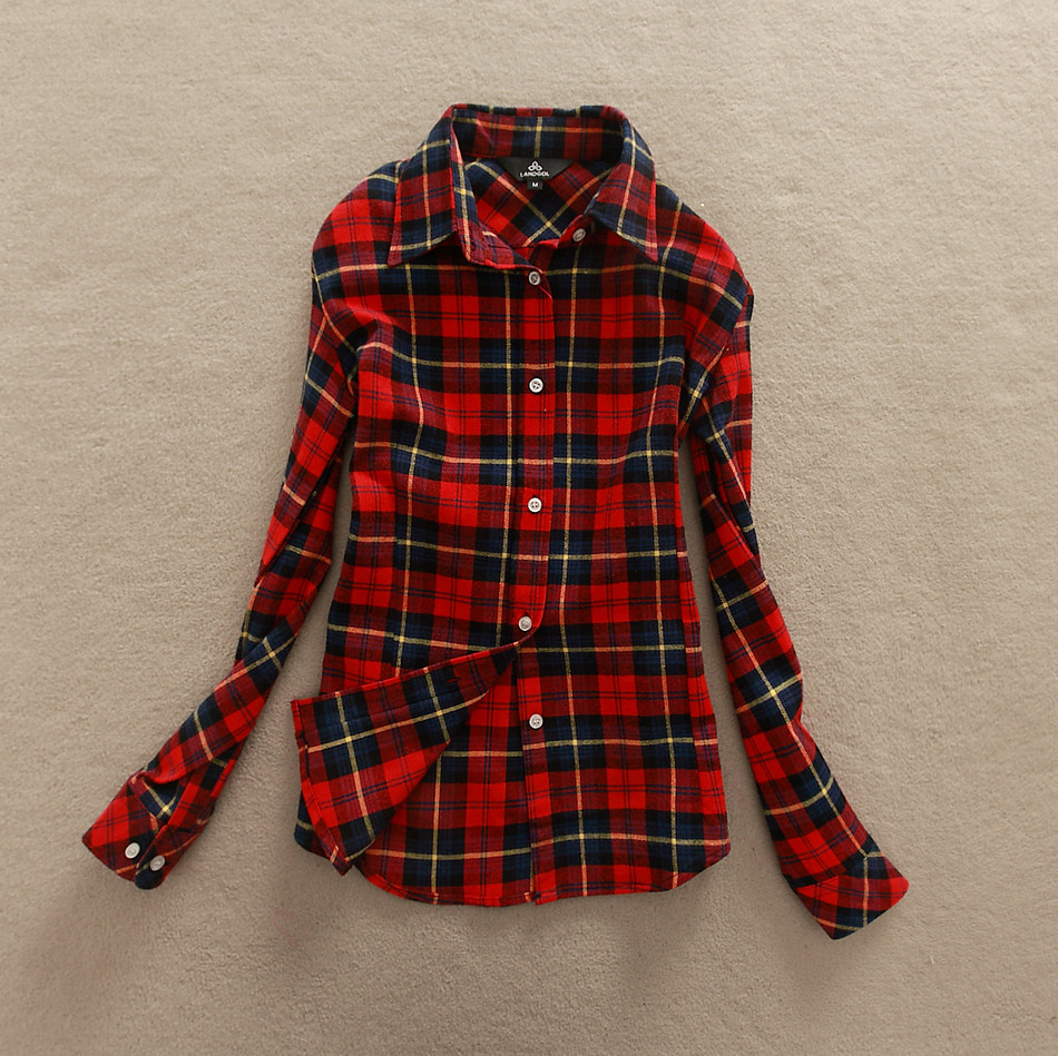 Women-Shirt-Blouses-Plus-Size-2018-Hot-New-Spring-Flannel-Cotton-Long-Sleeve-Plaid-Shirt-Casual-Fema-32621025291