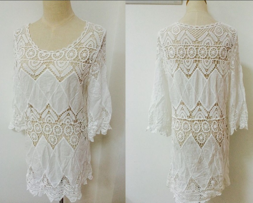 Women-Summer-Beach-Wear-Crochet-Tunics-Dresses-Half-Sleeve-2016-New-Flower-Embroidery-Boho-Lace-Shir-32673361286